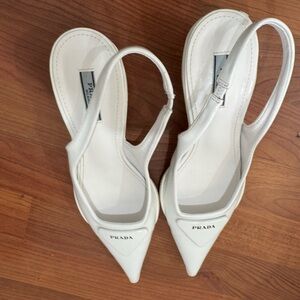 Women's White Slingback Heels